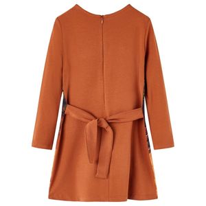 vidaXL Kinderkleid mit Langen Ärmeln Cognac 116