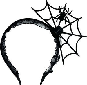 Oblique Unique Spinnen Netz Haarreifen mit Gaze als Kostüm Accessoire Haarreif für Halloween Karneval Fasching Motto Party