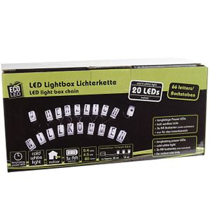 ECO LED Lichterkette LED Lightbox 20er individuell beschriftbar 60 Buchstaben