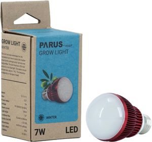 Parus by Venso GrowLight Winter E27 LED Pflanzenlampe 7W 120°, Venso Ecosolutions Vollspektrum LED Überwinterungslampe Pflanzenlampe LED Vollspektrum, LED Birne, Vollspektrum E27 Pflanzenlampe Birne