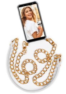 TWIST- Chain für OnePlus 8, Farbe:Gold mit weißem Riemen