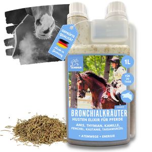 EMMA Breath Elixir Hustensaft Pferd - Bronchial Kräuter 1L Fenchel Bronchialkräuter bei Husten Pferd beruhigt Atemwege Hustenlöser Hustenkräuter