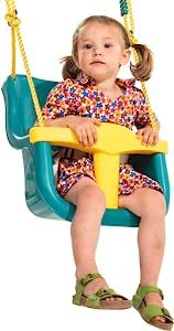 TRIBECCO® Dětská houpačka Swing Playground Plastová houpačka pro miminka Houpačka pro miminka a batolata (tyrkysová)