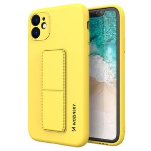 Wozinsky Flexibilní silikonové pouzdro se stojánkem na iPhone 11 Pro yellow
