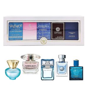 Versace Miniatures Collection Dylan Turquoise Woda toaletowa, 5 ml + Bright Crystal Woda toaletowa, 5 ml + Man Eau Fraiche Woda toaletowa, 5 ml + Pour Homme Woda perfumowana, 5 ml + Eros Woda toaletow