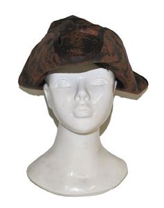 Piraten Hut braun/schwarz gemustert aus Stoff - Erwachsene