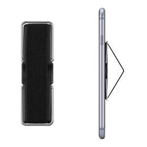 kwmobile Smartphone Fingerhalter Griff Halter - mit Ständer - Selbstklebende Handy Fingerhalterung kompatibel mit iPhone Samsung Sony Handys Schwarz