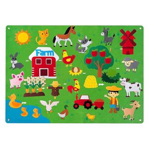 Plstená tabuľa pre deti (30x nálepky + podložka) - FELTLAND farma