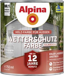 Alpina Wetterschutzfarbe halbdeckend 0,75 L vintagegrau