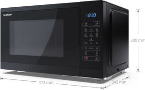 SHARP Yc-Ms252Ae-B Mikrowelle, 11 Leistungsstufen, 25 Liter, volldigitale Steuerung, schwarz