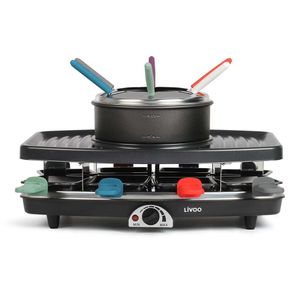 Livoo 3-in-1 Raclette-, Grill- und Fondue-Set 8 Personen 1100 W