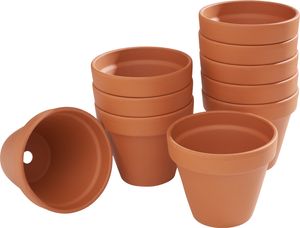 VBS Blumentopf TERRAKOTTA Ton-Töpfe Pflanztöpfe Übertöpfe versch. Größen Innen-Ø 10 cm, 10 Stück