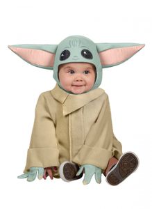 Offizielles Baby Yoda-Babykostüm türkis-rosa-beigefarben