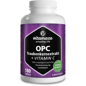 Vitamaze OPC extrakt z hroznových jader vysoká dávka + vitamin C, 180 kapslí