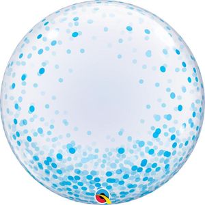 Bubble Ballon Konfetti blau ohne Füllung / Brieversand