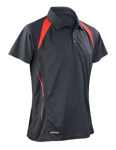 SPIRO Pánska polokošeľa Team S177M Multi-coloured Black/Red 4XL