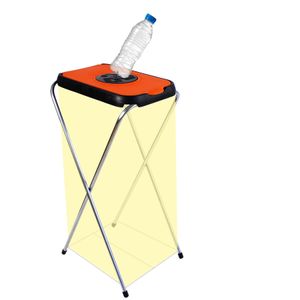 Müllsackständer SwingFix BLAU 120L - Müllbeutelhalter mit Gitterboden - Gelber Sack Ständer Metall : Orange