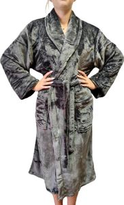 Bademäntel Damen Herren Uni - Reisebademantel Morgenmantel Saunamantel Morgenmantel flauschiger Saunamantel, Grau XXL/3XL