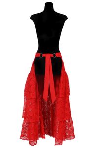 Damen Kostüm Zubehör Spitzen Petticoat rot Karneval Fasching Gr.S