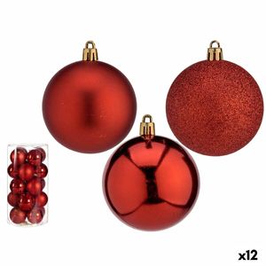 Weihnachtskugeln-Set Ø 7 cm Rot Kunststoff (12 Stück)