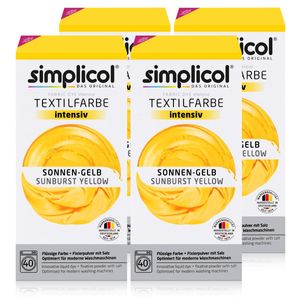 Simplicol Textilfarbe intensiv Sonnen-Gelb - Einfaches Färben (4er Pack)
