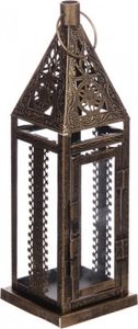 Marokkanische Laterne Farbe gebürstetes Metall goldfarben 30 cm