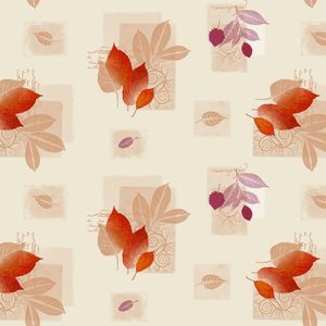 PVC Tischdecke Betula Wachstuch · Breite & Länge wählbar · abwaschbare Tischdecke · Blätter Herbst Laub rot beige braun, Größe:90 x 90 cm