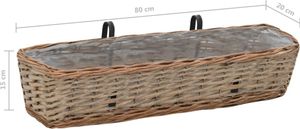 vidaXL Balkon-Blumenkasten 2 Stk. Weide mit PE-Auskleidung 80 cm