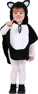 KATZE AUS PLÜSCH (Poncho mit Kapuze) 110cm