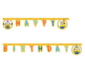 Minions Happy Birthday Papiergirlande bunt 120 cm