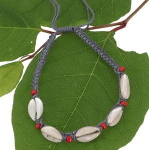 Perlenarmband, Muschel Makramee Armband - Modell 3, Grau, Armreifen & Armbänder Modeschmuck