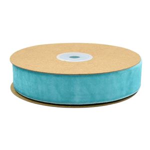 10m Samt-Band 25mm breit Dekoband Zierband Stoffband Geschenkband Borte Farbwahl, Farbe:türkisblau