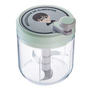 Gemüseschneider Zwiebelhacker, 400ML Manueller Lebensmittelzerkleinerer, Zerkleinerer Fleischmixer Küche Kochen Zubehör, Grün