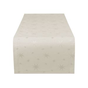 Tischläufer 40x140 cm Creme Weihnachten Polyester Sterne Tischband Herbst Advent Weihnachts Tischdeko