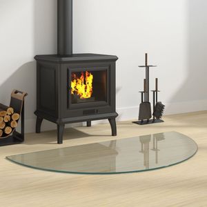 vidaXL Sklenená ochranná doska proti iskrám polkruhová 1000x500 mm