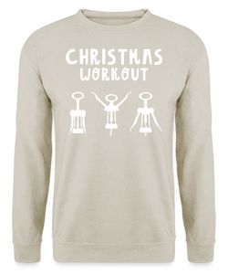 Christmas Workout - Weihnachten Nikolaus Weihnachtsgeschenk Unisex Pullover, Naturstein, M