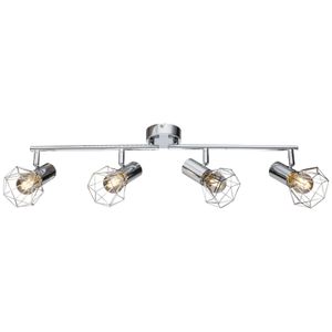 Globo Lighting Strahler Metall verchromt, Metall, beweglich, LxBxH: 600x93x150mm, exkl. 4x E14 40W 230V