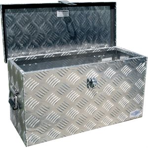 Truckbox D040 Deichselbox, Werkzeugbox, Alu Riffelblech, Transportbox, Alu Transportkiste, Anhängerkiste - ca. 40 Liter
