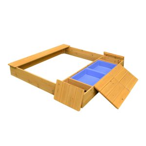 Rijoka Sandkasten mit Sitzbank | mit 2 Spielkisten und 2 Ablagefächer