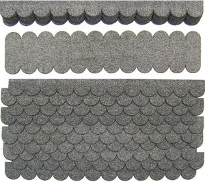 3 Streifen Dachschindeln Rund (41 mm) - First grau