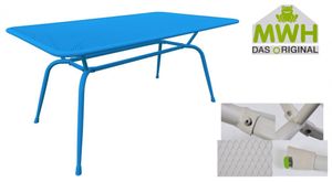 MWH-Tisch Conello 160x90x74cm blau Streckmetalltisch Gartentisch Tisch Möbel