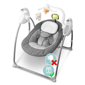 Heimwert Babywippe elektrisch - Easyfold für einfachen Transport, Sicher und Akku sparend, Baby Schaukel + Fernbedienung + Geräuschaktivierung