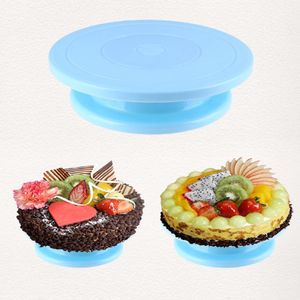 Plastic Cake Drehteller Küche Backen Tools Set Dekoration Zubehör Stand DIY Form Drehen Stabil Anti-Rutsch Runde Kuchen Tisch, blau,