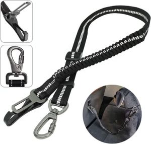 Hunde-Auto-Sicherheitsgurt, multifunktional reflektierende Haustier Leine Haustiere elastisch Anschnallgurt, 54-90cm Verstellbar Hundegurt Sicherheitsgeschirr mit Karabiner