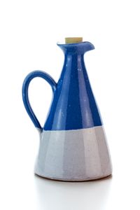 Hydria Original handgemachte Keramik Olivenöl Kanne von Kreta - blau weiß