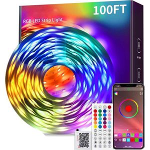 LED Streifen,Led Strip 30m RGB LED Streifen mit Fernbedienung Bluetooth Musik Sync Timer-Einstellung Dimmbar Farbwechsel für Zimmer Partei deko