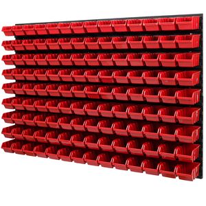 Sada stohovacích boxov 4x nástenný policový úložný systém 126 boxov 1152 mm x 780 mm