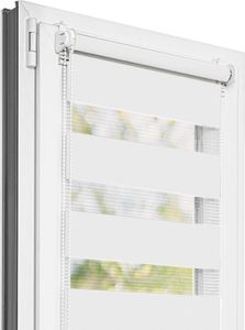 Estika Doppelrollo Klemmfix - 120 x 150 cm - Weiß - Duo Rollo ohne Bohren
