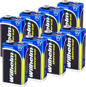 8 x Wilhelm Universal 9V Block Batterien auch für 10 Jahres Rauchmelder geeignet Longlife Blockbatterie für maximale Lebensdauer 6LR61 9 Volt 8 x Wilhelm Universal 9V Block Batterien auch für 10 Jahres Rauchmelder geeignet Longlife Blockbatterie für maximale Lebensdauer 6LR61 9 Volt