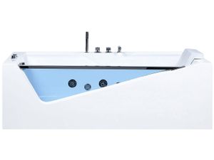 Whirlpool-Badewanne Weiß 180 x 90 cm Modern mit Handbrause Sichtfenster Farblichttherapie Modern
